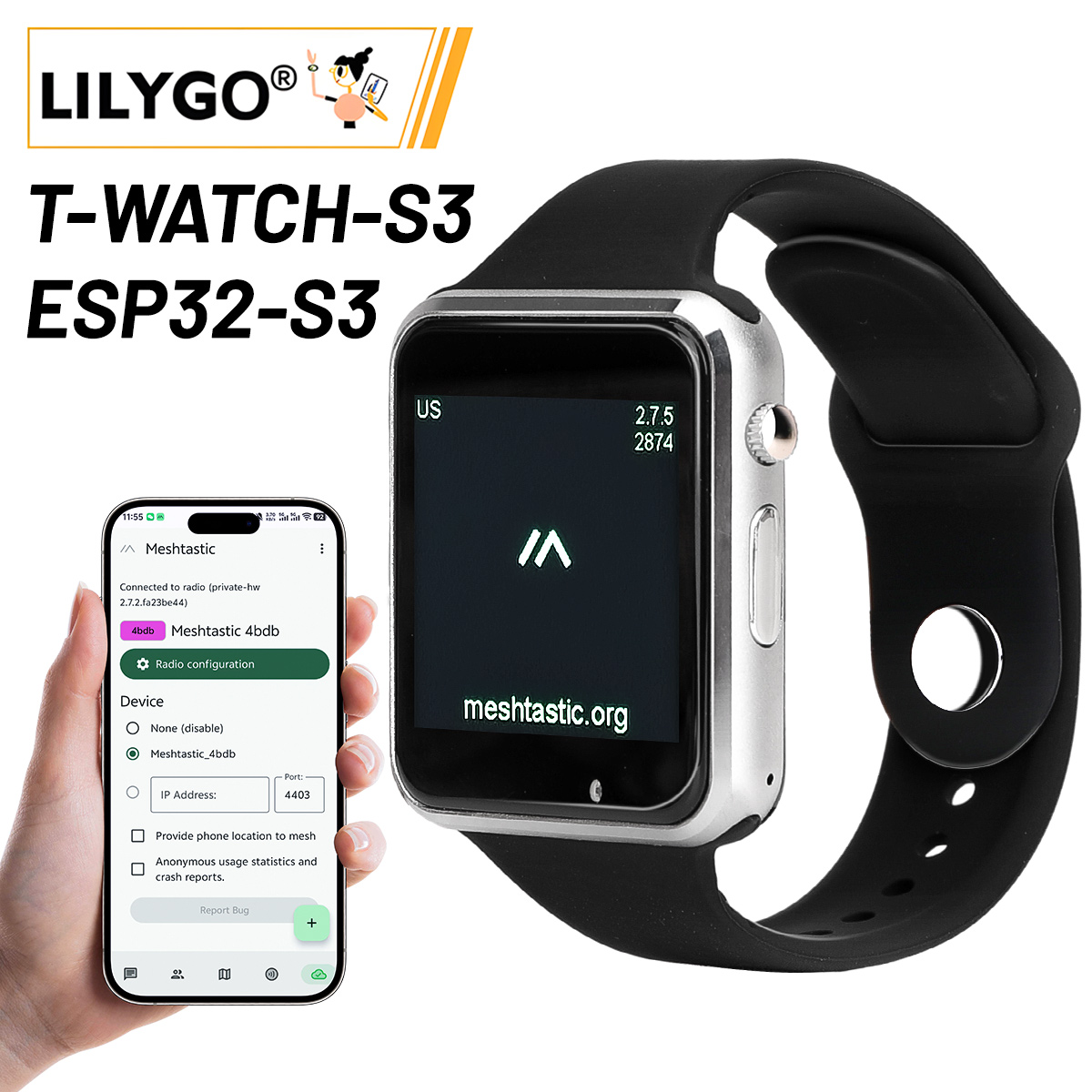 LILYGO T Watch S3 Lora Meshtas - Ttgo T Watch のレビューと価格